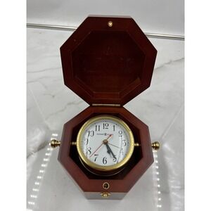 Howard Miller Maritime Table Alarm Clock BRASS in Mahogany Case